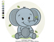 Cargar imagen en el visor de la galería, Elephant embroidery designs - Animal embroidery design machine embroidery pattern - Baby boy embroidery file - kid embroidery Towel pillow
