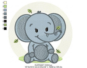 Elephant embroidery designs - Animal embroidery design machine embroidery pattern - Baby boy embroidery file - kid embroidery Towel pillow