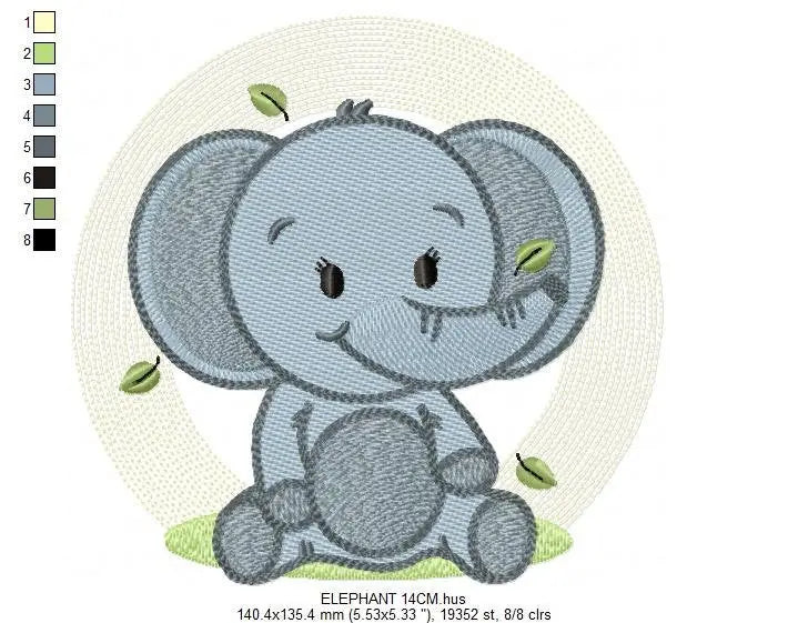 Elephant embroidery designs - Animal embroidery design machine embroidery pattern - Baby boy embroidery file - kid embroidery Towel pillow Marcia Embroidery