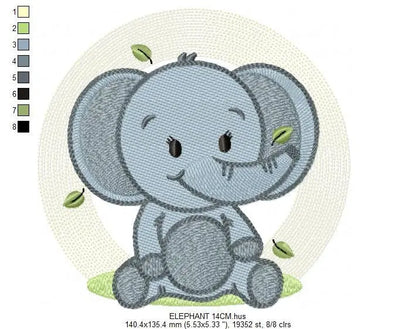 Elephant embroidery designs - Animal embroidery design machine embroidery pattern - Baby boy embroidery file - kid embroidery Towel pillow Marcia Embroidery