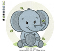 Cargar imagen en el visor de la galería, Elephant embroidery designs - Animal embroidery design machine embroidery pattern - Baby boy embroidery file - kid embroidery Towel pillow
