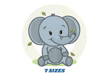 Charger l&#39;image dans la galerie, Elephant embroidery designs - Animal embroidery design machine embroidery pattern - Baby boy embroidery file - kid embroidery Towel pillow
