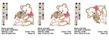Laden Sie das Bild in den Galerie-Viewer, Teddy Bear embroidery designs - Bear with baby girl embroidery design machine embroidery pattern - Bear applique design nursery embroidery
