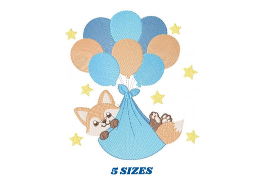 Fox embroidery designs - Baby boy embroidery design machine embroidery pattern - Animal embroidery file - Baby shower gift Its a boy digital