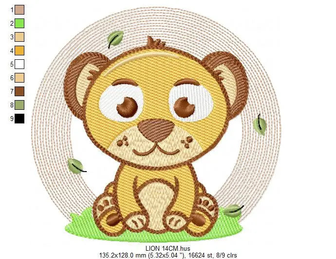 Lioness embroidery designs - Safari embroidery design machine embroidery pattern - Baby boy embroidery file - Lion king embroidery download Marcia Embroidery