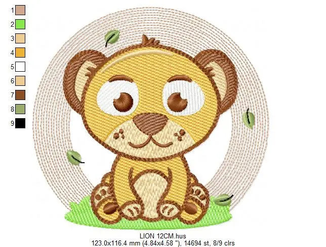 Lioness embroidery designs - Safari embroidery design machine embroidery pattern - Baby boy embroidery file - Lion king embroidery download Marcia Embroidery