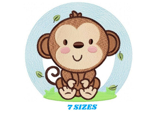 Safari embroidery designs - Monkey embroidery design machine embroidery pattern - Animal embroidery file - baby boy embroidery zoo animals