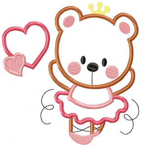 Bear embroidery designs - Ballerina embroidery design machine embroidery pattern - Ballet embroidery file - girl embroidery bear applique