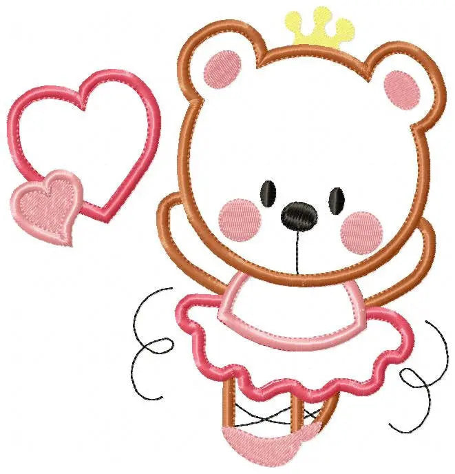 Bear embroidery designs - Ballerina embroidery design machine embroidery pattern - Ballet embroidery file - girl embroidery bear applique Marcia Embroidery