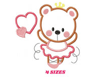 Carica l&#39;immagine nel visualizzatore di Gallery, Bear embroidery designs - Ballerina embroidery design machine embroidery pattern - Ballet embroidery file - girl embroidery bear applique
