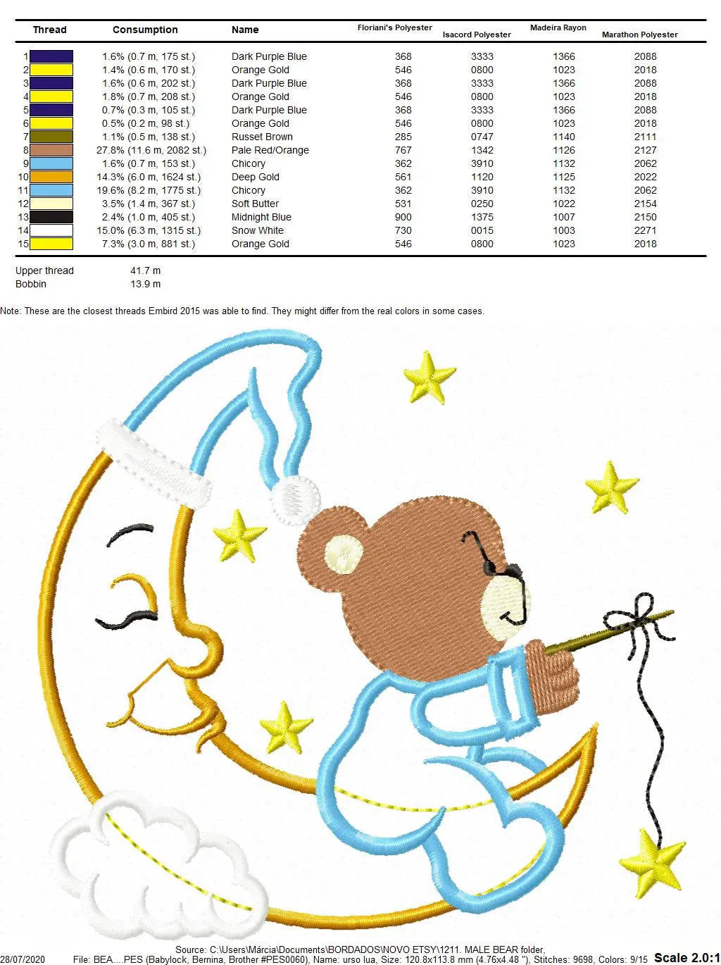 Bear embroidery designs - Moon embroidery design machine embroidery pattern - Bear applique design - Baby boy embroidery file digital file Marcia Embroidery