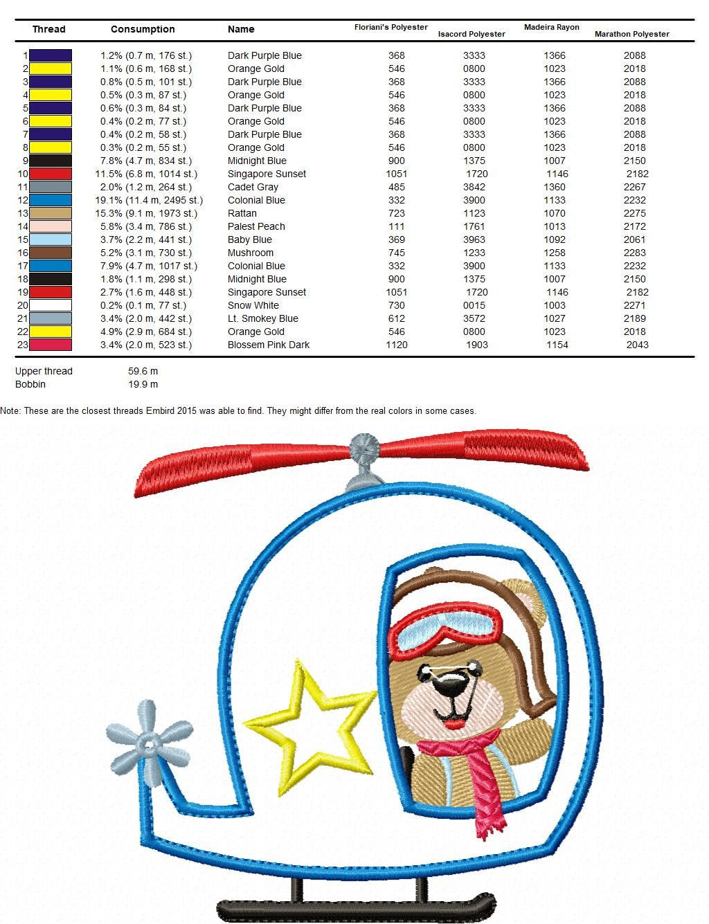 Bear embroidery designs - Helicopter embroidery design machine embroidery pattern - Animal embroidery file - helicopter applique design boy