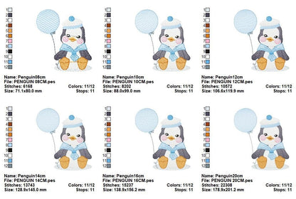 Penguin embroidery design - Animal embroidery designs machine embroidery pattern - Baby boy embroidery file - instant download Winter Cold