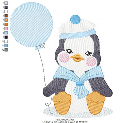 Penguin embroidery design - Animal embroidery designs machine embroidery pattern - Baby boy embroidery file - instant download Winter Cold