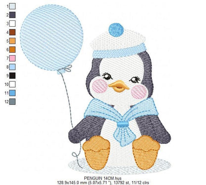 Penguin embroidery design - Animal embroidery designs machine embroidery pattern - Baby boy embroidery file - instant download Winter Cold