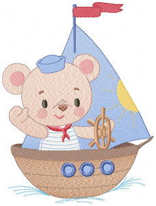 Bear embroidery designs - Sailor embroidery design machine embroidery pattern - Nautical Sailor bear embroidery file - baby boy embroidery
