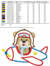 Laden Sie das Bild in den Galerie-Viewer, Bear embroidery designs - Plane embroidery design machine embroidery pattern - Teddy bear embroidery file - Bear Pilot Bear applique design
