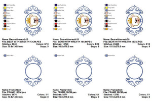 Bear embroidery designs Laurel embroidery design machine embroidery pattern bear wreath embroidery bear design baby embroidery boy design