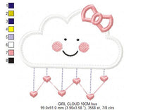 Carica l&#39;immagine nel visualizzatore di Gallery, Baby Cloud embroidery design - Baby girl embroidery design machine embroidery pattern - kid embroidery file - cloud applique design download
