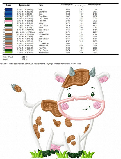 Cow embroidery design - Animal embroidery designs machine embroidery pattern - Farm embroidery file - boy embroidery cow applique design