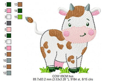 Cow embroidery design - Animal embroidery designs machine embroidery pattern - Farm embroidery file - Boy embroidery cow rippled design