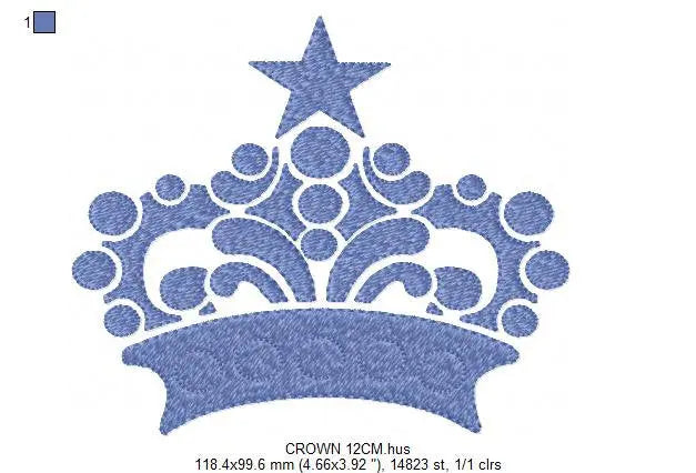 Crown embroidery designs - King crown embroidery design machine embroidery pattern - Prince Crown design - princess queen instant download Marcia Embroidery