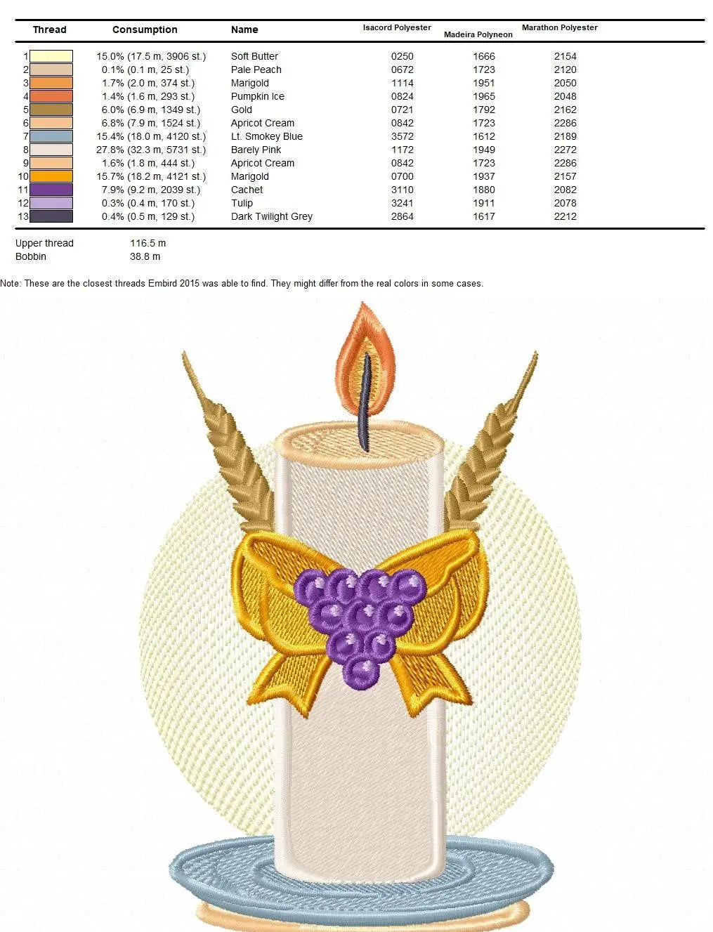 Eucharist embroidery designs - Candle embroidery design machine embroidery pattern - Catholic embroidery file - Grape Bread Wheat church Marcia Embroidery