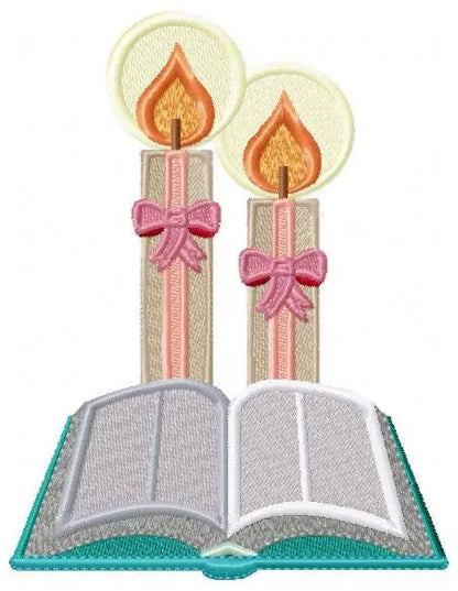 Bible embroidery designs - Candle embroidery design machine embroidery pattern - Catholic embroidery file - Grape Bread Wheat Eucharist Marcia Embroidery