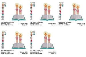 Bible embroidery designs - Candle embroidery design machine embroidery pattern - Catholic embroidery file - Grape Bread Wheat Eucharist