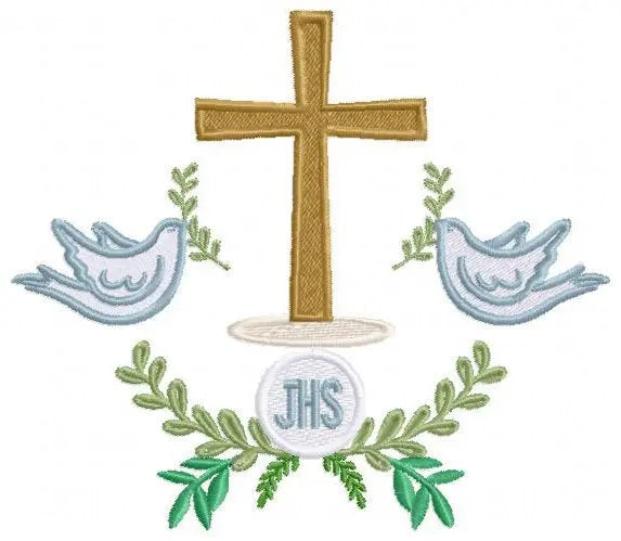 Cross embroidery designs - Dove embroidery design machine embroidery pattern - Catholic embroidery file - Grape Bread Wheat Eucharist church Marcia Embroidery