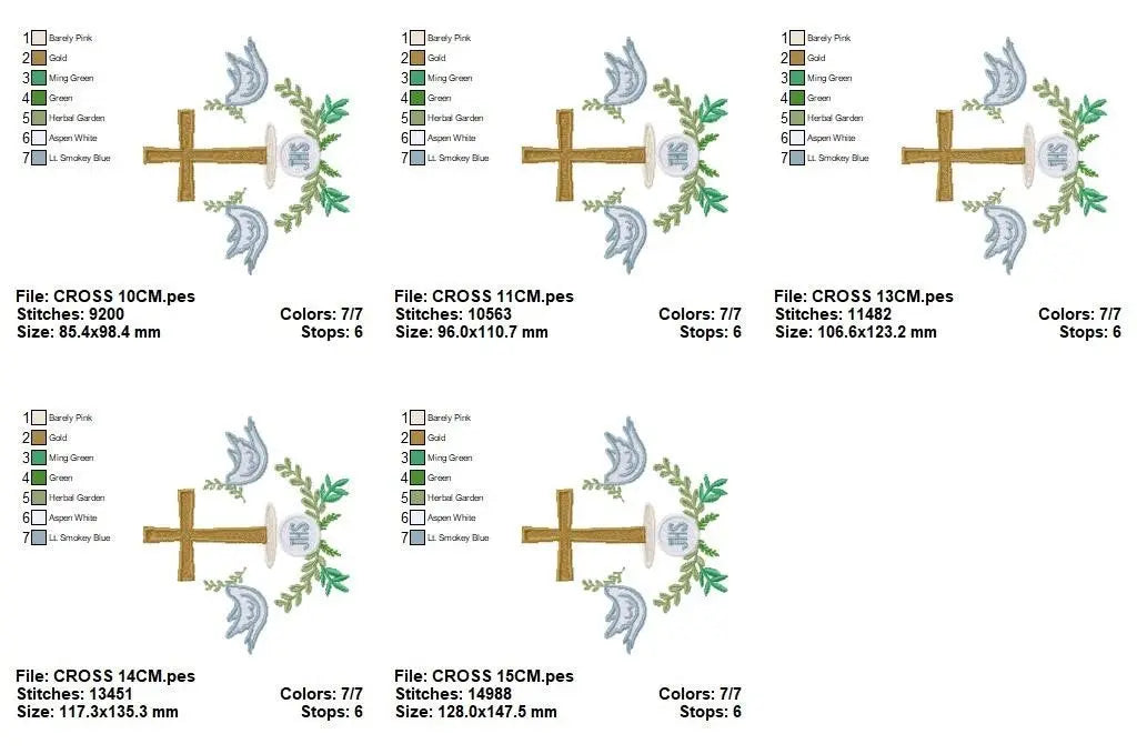 Cross embroidery designs - Dove embroidery design machine embroidery pattern - Catholic embroidery file - Grape Bread Wheat Eucharist church Marcia Embroidery