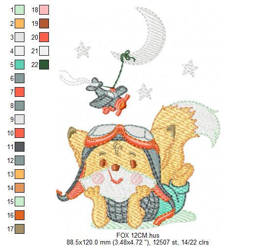 Red Fox embroidery designs - Woodland animals embroidery design machine embroidery pattern - baby boy embroidery file - instant download