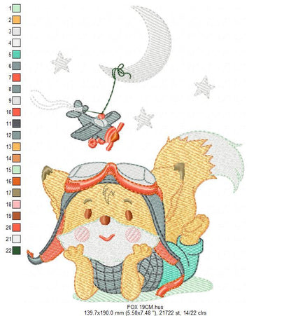 Red Fox embroidery designs - Woodland animals embroidery design machine embroidery pattern - baby boy embroidery file - instant download