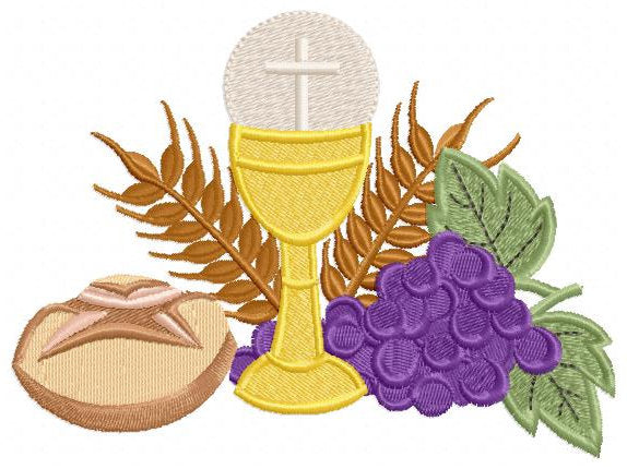 Eucharist embroidery designs - Communion embroidery design machine embroidery pattern - Catholic embroidery file - Grape Bread Wheat church