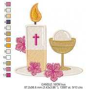 Carica l&#39;immagine nel visualizzatore di Gallery, Eucharist embroidery designs - Communion embroidery design machine embroidery pattern - Catholic embroidery file - Grape Bread Wheat church
