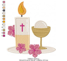 Carica l&#39;immagine nel visualizzatore di Gallery, Eucharist embroidery designs - Communion embroidery design machine embroidery pattern - Catholic embroidery file - Grape Bread Wheat church
