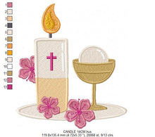 Carica l&#39;immagine nel visualizzatore di Gallery, Eucharist embroidery designs - Communion embroidery design machine embroidery pattern - Catholic embroidery file - Grape Bread Wheat church
