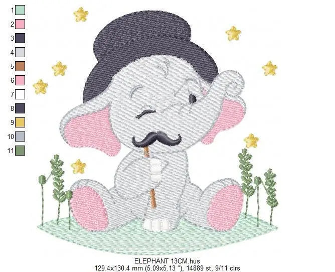 Elephant embroidery designs - Animal embroidery design machine embroidery pattern - Baby Boy embroidery file - kid embroidery Towel pillow Marcia Embroidery