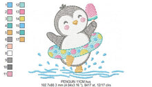 Cargar imagen en el visor de la galería, Penguin embroidery design - Animal embroidery designs machine embroidery pattern - Baby boy embroidery file - instant download beach summer
