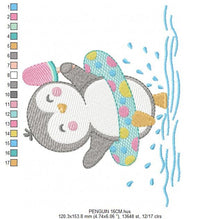 Cargar imagen en el visor de la galería, Penguin embroidery design - Animal embroidery designs machine embroidery pattern - Baby boy embroidery file - instant download beach summer
