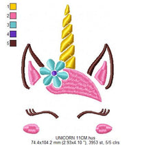 Cargar imagen en el visor de la galería, Unicorn embroidery designs - Baby Girl embroidery design machine embroidery pattern - Unicorns embroidery file - newborn towel blanket pes
