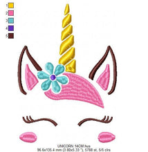 Charger l&#39;image dans la galerie, Unicorn embroidery designs - Baby Girl embroidery design machine embroidery pattern - Unicorns embroidery file - newborn towel blanket pes
