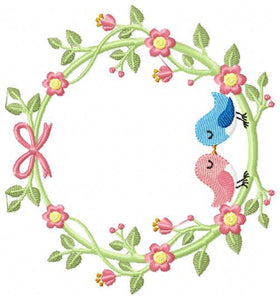 Bird embroidery designs - Birds frame embroidery design machine embroidery pattern - instant download - Floral frame embroidery file flowers