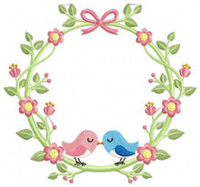 Laden Sie das Bild in den Galerie-Viewer, Bird embroidery designs - Birds frame embroidery design machine embroidery pattern - instant download - Floral frame embroidery file flowers
