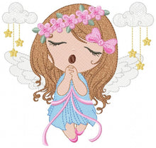 Load image into Gallery viewer, Angel embroidery designs - Baby girl embroidery design machine embroidery pattern - girl with clouds embroidery file - instant download
