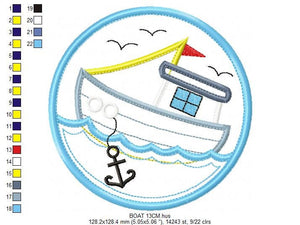 Boat embroidery designs - Sailboat embroidery design machine embroidery pattern - nautical embroidery file - sail boat applique design