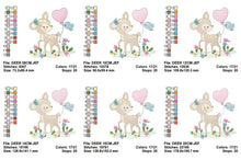 Cargar imagen en el visor de la galería, Deer embroidery design - Animal embroidery designs machine embroidery pattern - Newborn embroidery file - baby girl embroidery  Woodland
