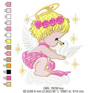 Load image into Gallery viewer, Angel embroidery designs - Girl embroidery design machine embroidery pattern - Boy embroidery file - Angel design instant download file
