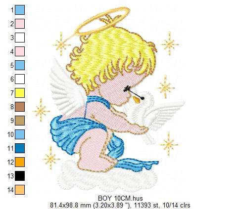 Angel embroidery designs - Girl embroidery design machine embroidery pattern - Boy embroidery file - Angel design instant download file