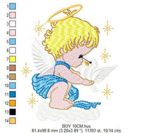 Load image into Gallery viewer, Angel embroidery designs - Girl embroidery design machine embroidery pattern - Boy embroidery file - Angel design instant download file
